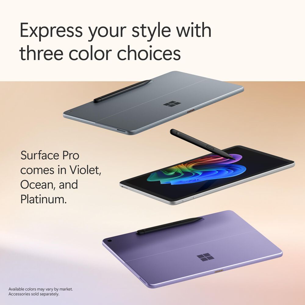 Microsoft Surface Pro Copilot+ PC 12&quot; Touch-Screen Tablet - Qualcomm Snapdragon X Plus - 16GB RAM - 256GB UFS - Windows 11 Home - Wi-Fi Only - Platinum - Device Only - &#40;Latest Model&#41;, , large