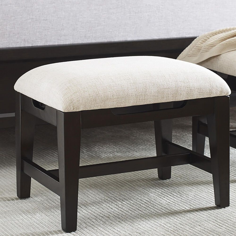 Riva Ridge Sutton Stool Benches in White and French Roast, , large