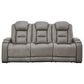 Ashley The Man-Den Power Reclining Sofa with Adjustable Headrest in Gray, , large