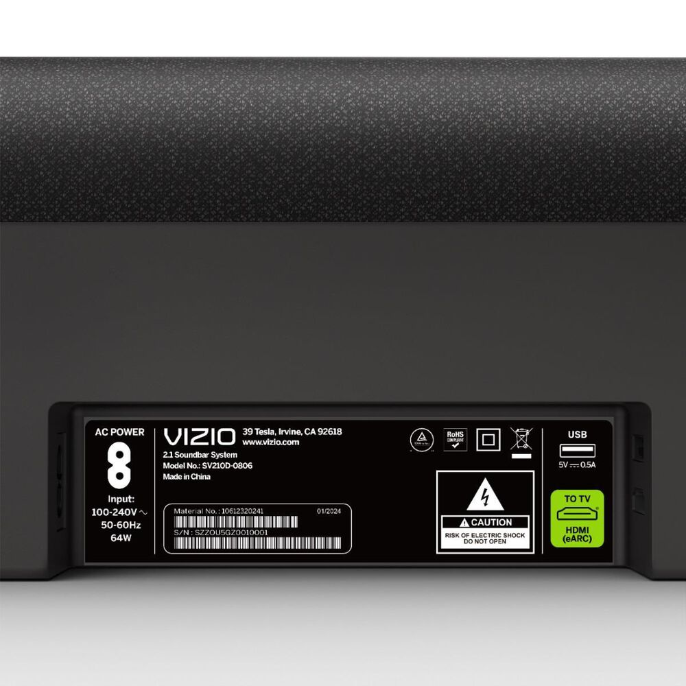 VIZIO All-in-One Soundbar with Dolby Atmos in Black - SV210D-0806, , large