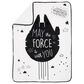 Lambs and Ivy Star Wars Millennium Falcon Soft Sherpa Baby Blanket in Black and White, , large
