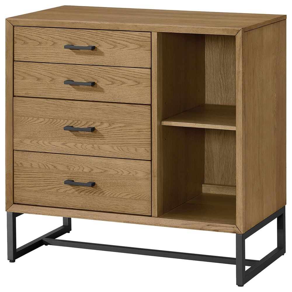 Eastern Shore Newport 4-Drawer Chest in Natural Oak and Matte Black, , large