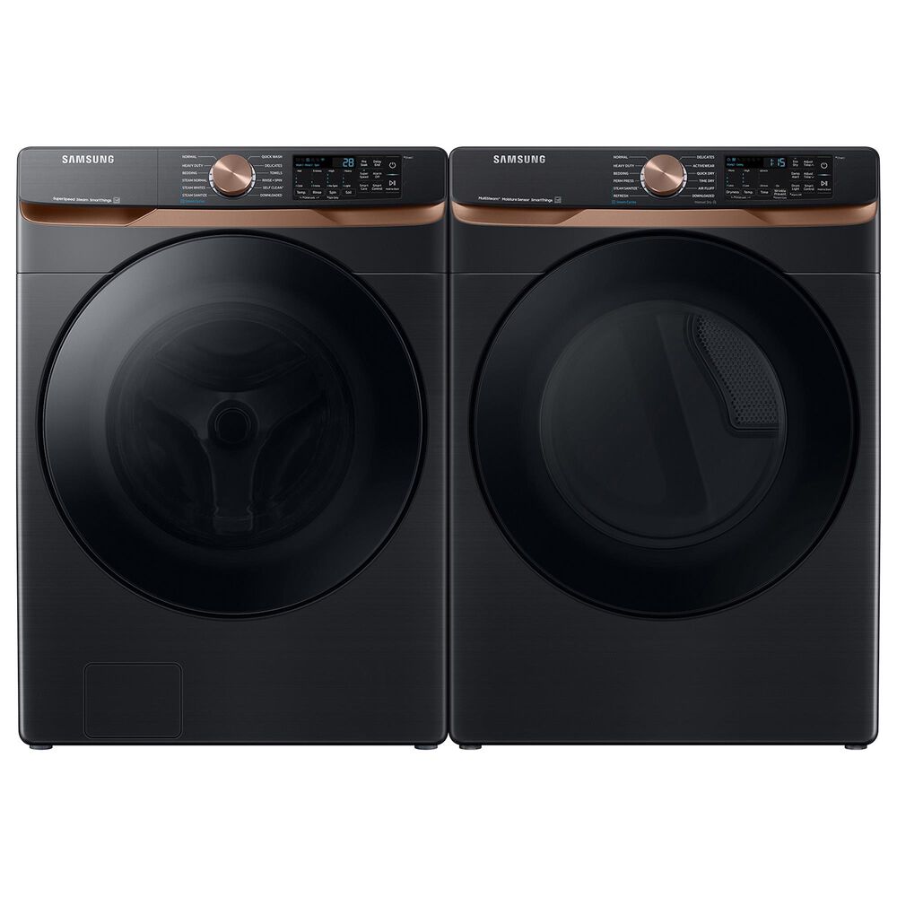 Samsung 5.0 Cu. Ft. Extra Large Capacity Smart Front Load Washer with Super Speed Wash and Steam in Brushed Black, , large