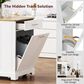 HOMLUX 49" Kitchen Island with Trash Can Storage Cabinet in White, , large