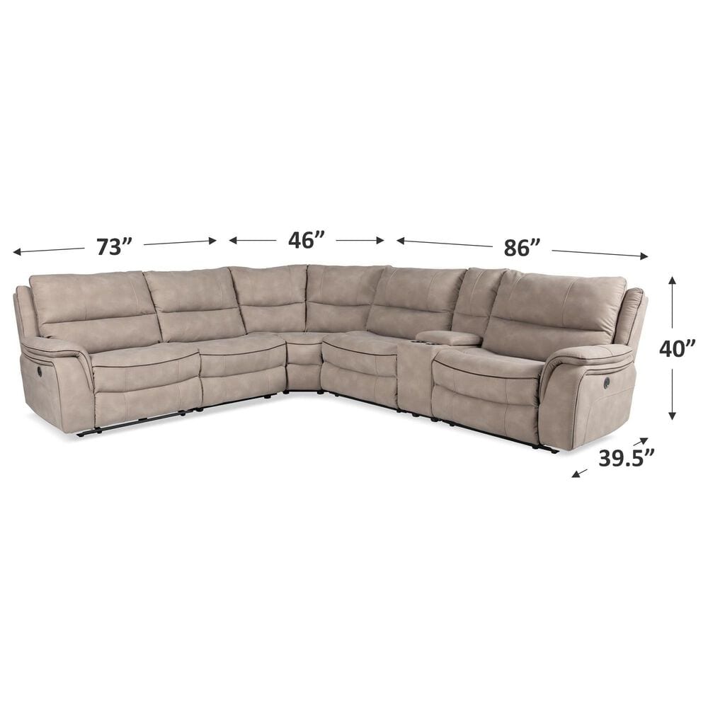 Oxford Furniture 6-Piece Reclining Sectional in Buffy Slade, , large