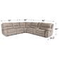 Oxford Furniture 6-Piece Reclining Sectional in Buffy Slade, , large