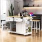 HOMLUX 48" Kitchen Island with Drop Leaf in White and Natural, , large