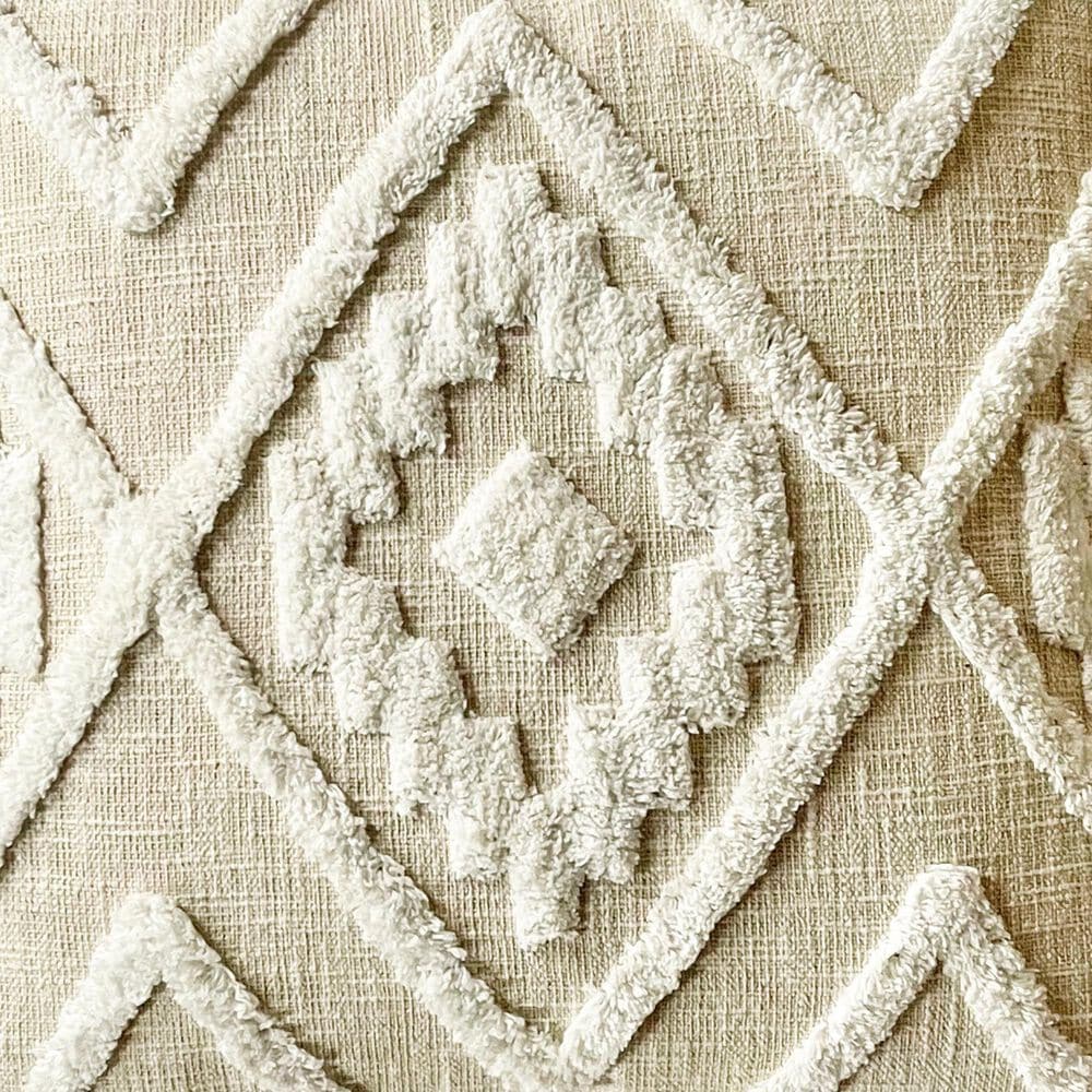 Patina Vie Bespoke Diamond Tufted 26&quot; Square Throw Pillow in Alabaster, , large