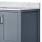 Lexora Home Jacques 30" Single Bathroom Vanity in Dark Grey with 2 cm White Carrara Marble Top and Rectangular Sink, , large