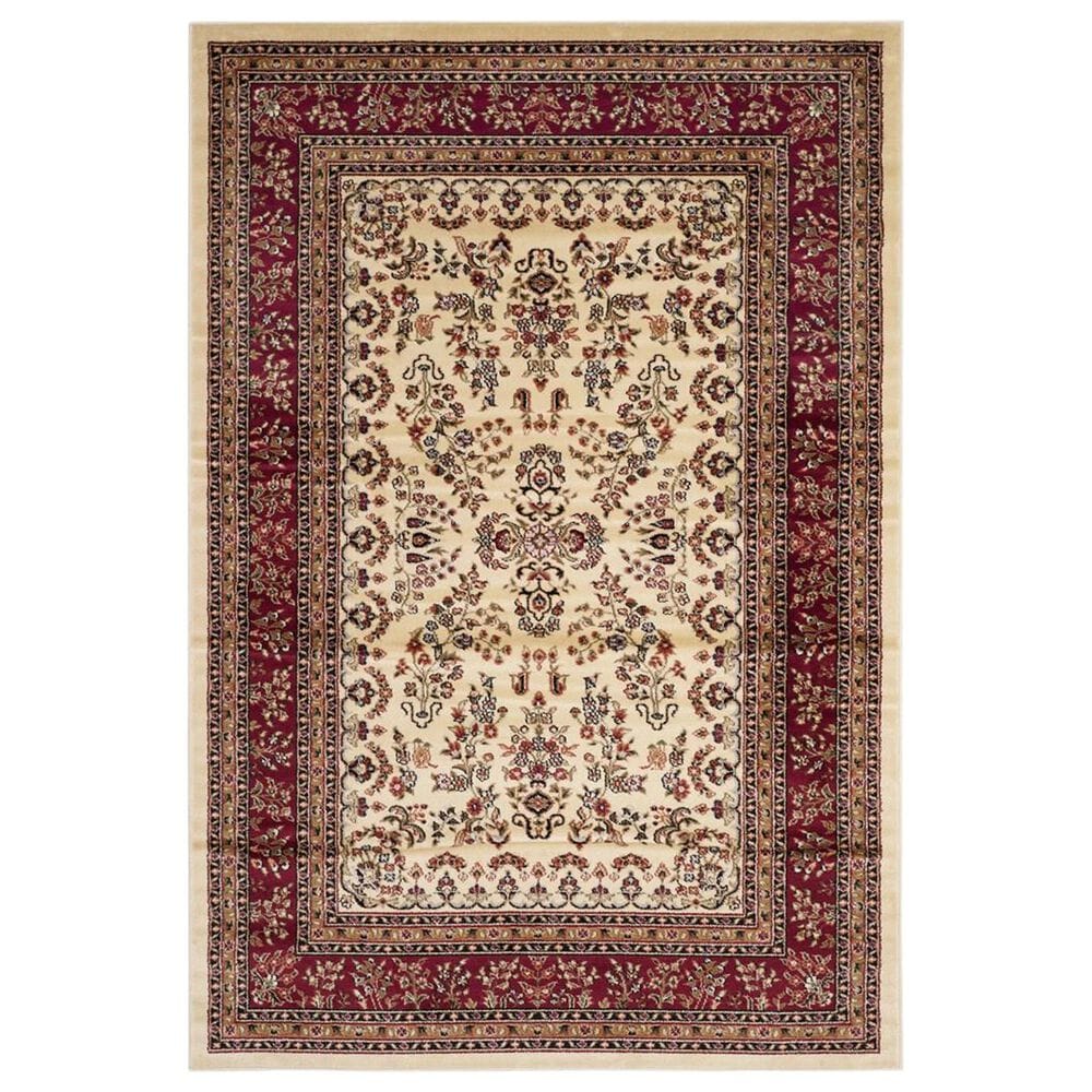 Safavieh Lyndhurst 5"3" x 7"6" Ivory and Red Area Rug, , large