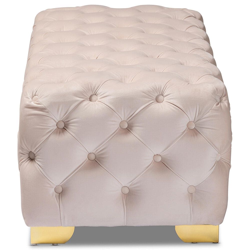 Baxton Studio Avara Bench Ottoman in Light Beige, , large