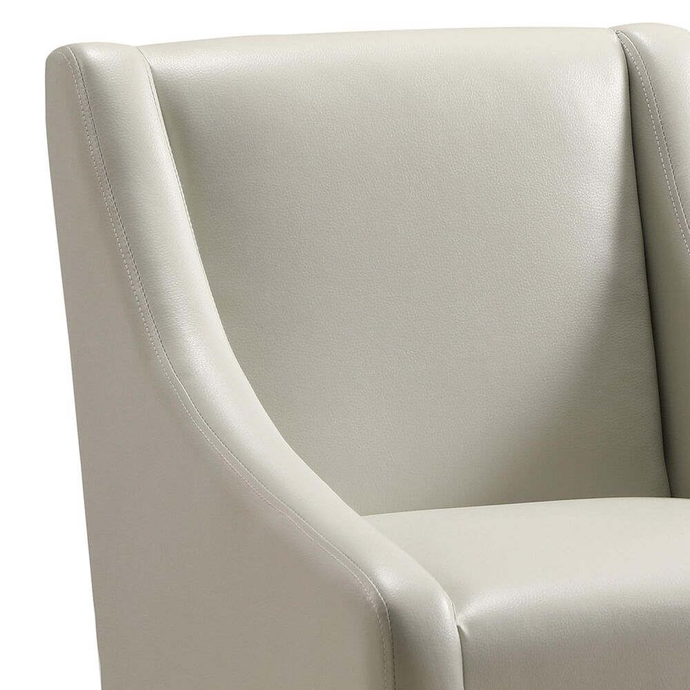 Office Star Products Monarch Side Chair with Cream Faux Leather Cushion in Light Oak, , large