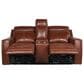 Crystal City Natalia Leather Power Console Loveseat with Headrest in Coach, , large