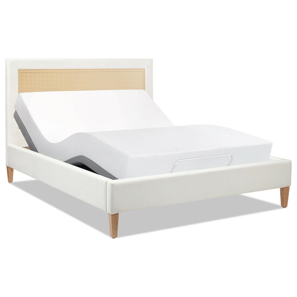 Jennifer Taylor Home Haley Queen Platform Bed with Snow White Upholstered in Natural, , large