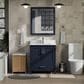 Lexora Home Jacques 30" Single Bathroom Vanity in Navy Blue with 2 cm White Quartz Top and Rectangular Sink, , large