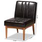 Baxton Studio Daymond Side Chair with Dark Brown Faux Leather in Walnut Brown, , large