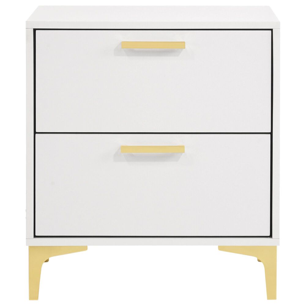 Pacific Landing Kendall 2-Drawer Nightstand in Gold and White, , large