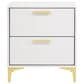 Pacific Landing Kendall 2-Drawer Nightstand in Gold and White, , large