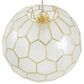 Creative Coop Simone 12" Pendant with Pearly White Shade in Antique Gold, , large