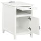Linon Home Decor Birkdale Accent Table with USB Port in White, , large