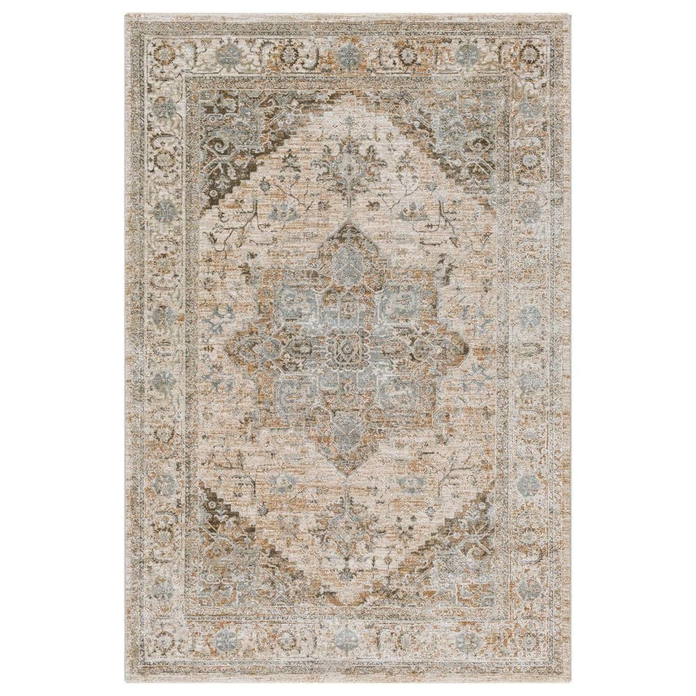 Surya Brunswick 6"7" x 9"6" Light Beige, Taupe, Olive, Light Gray, Charcoal, White, Teal and Dusty Sage Area Rug, , large