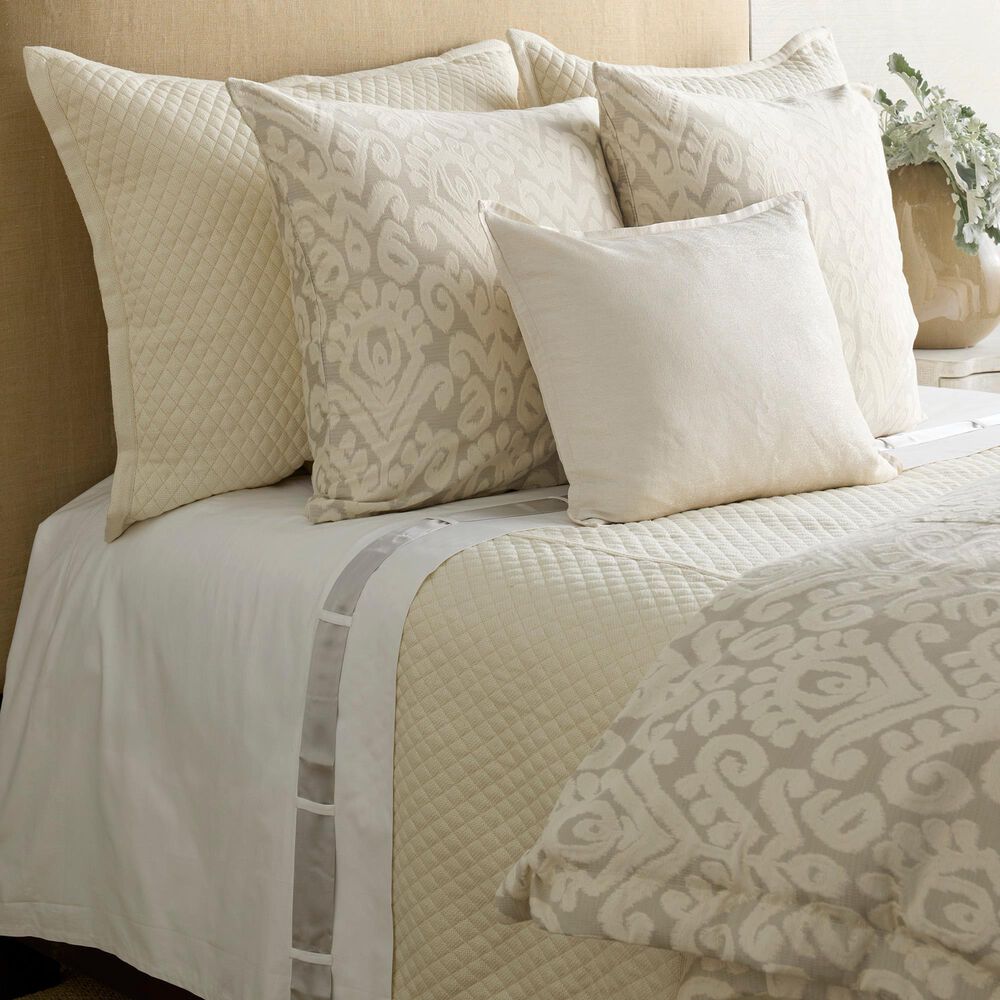 Ann Gish Basketweave Quilted King Coverlet in Natural, , large
