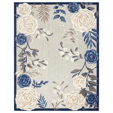 Nourison Aloha ALH32 5"3" x 7"5" Blue and Grey Indoor/Outdoor Area Rug, , large