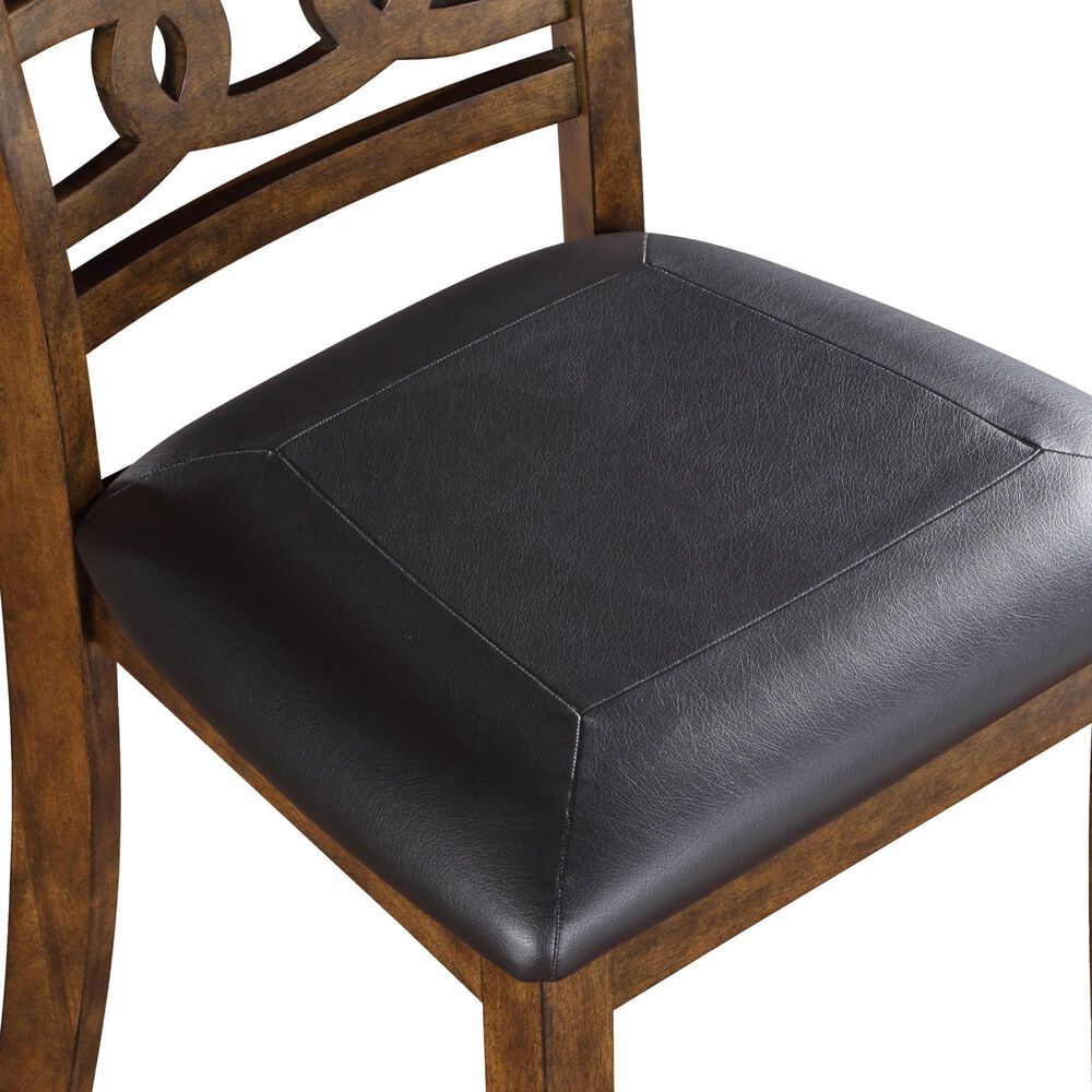 New Heritage Gia Side Chair with Black Cushion in Warm Brown, , large