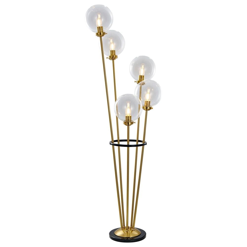 Anthony California 60" Metal Floor Lamp in Sand Brass, , large