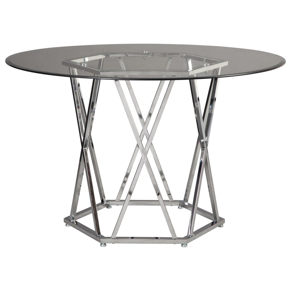 Signature Design by Ashley Madanere Dining Table in Chrome and Clear - Table Only, , large