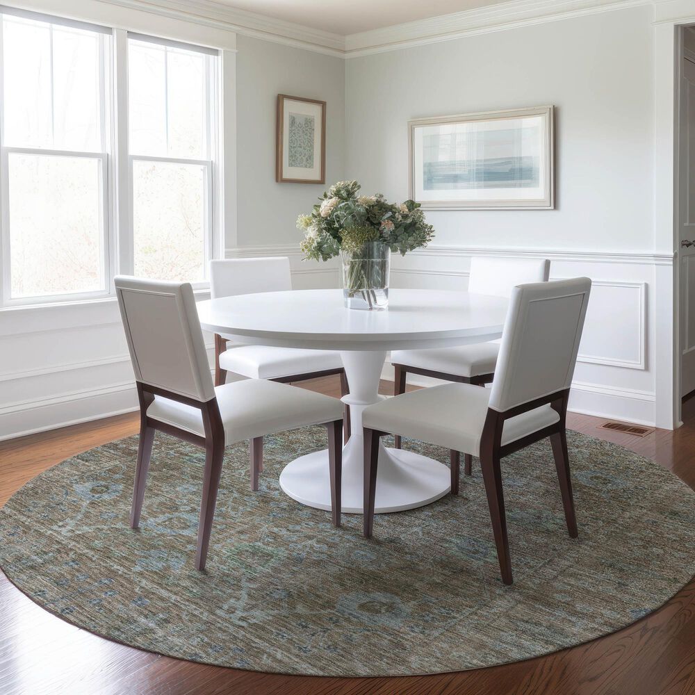 Dalyn Rug Company Solace SL9 8&#39; Round Brown Area Rug, , large