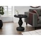 Hearth and Haven Outdoor Round Side Table with Sculpted Pedestal Base in Black, , large