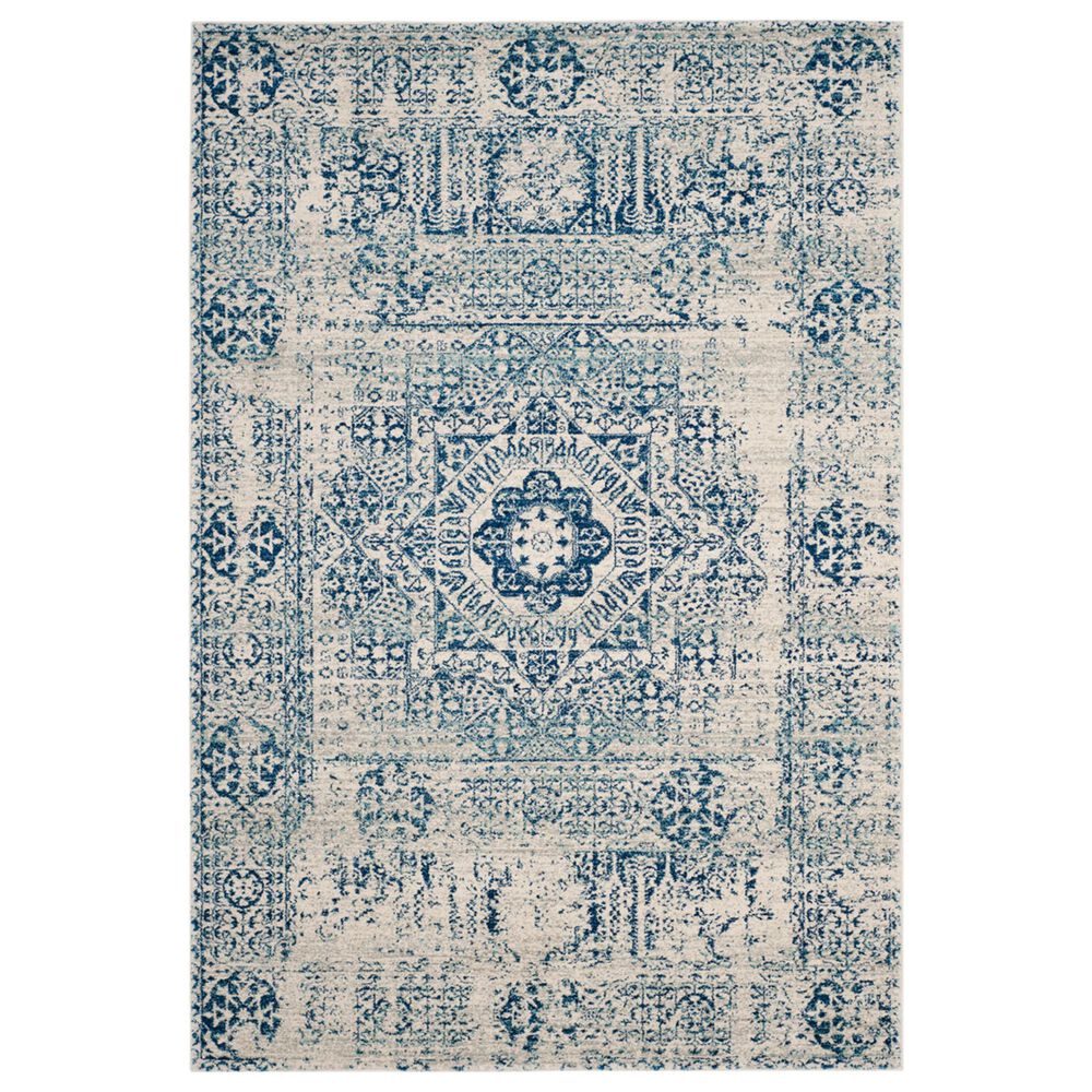 Safavieh Evoke EVK260C 10" x 14" Ivory and Blue Area Rug, , large