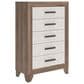 Ashley Sharnari 5-Drawer Chest in Antique White and Gray Brown, , large