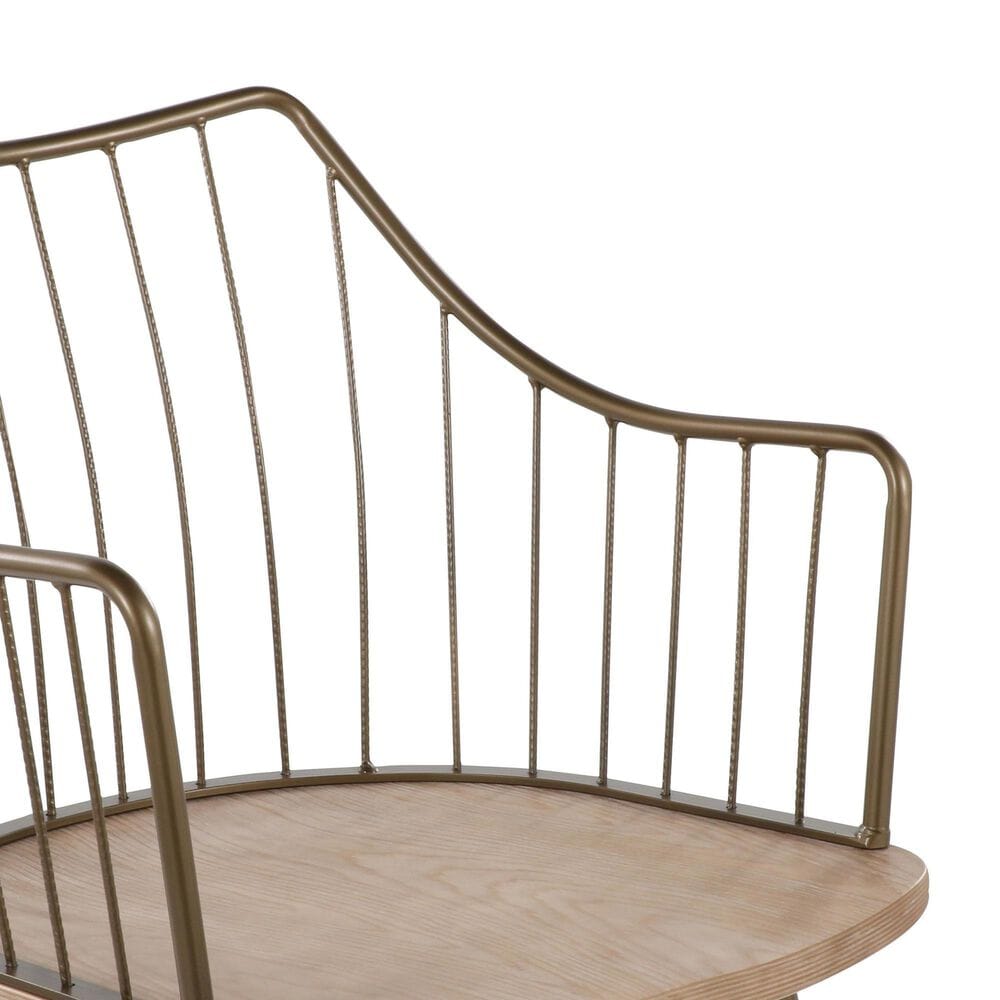 Lumisource Winston Farmhouse Chair in Antique Copper Metal and Whitewashed Wood By LumiSource, , large