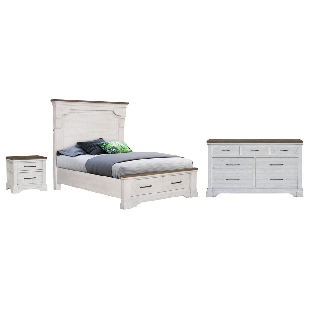 Sasha Lee Queen Storage Bed with Dresser and Nightstand in 2 Tone Hickory, , large