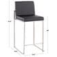 LumiSource Fuji 26" Counter Stool with White Upholstery in Stainless Steel (Set of 2), , large