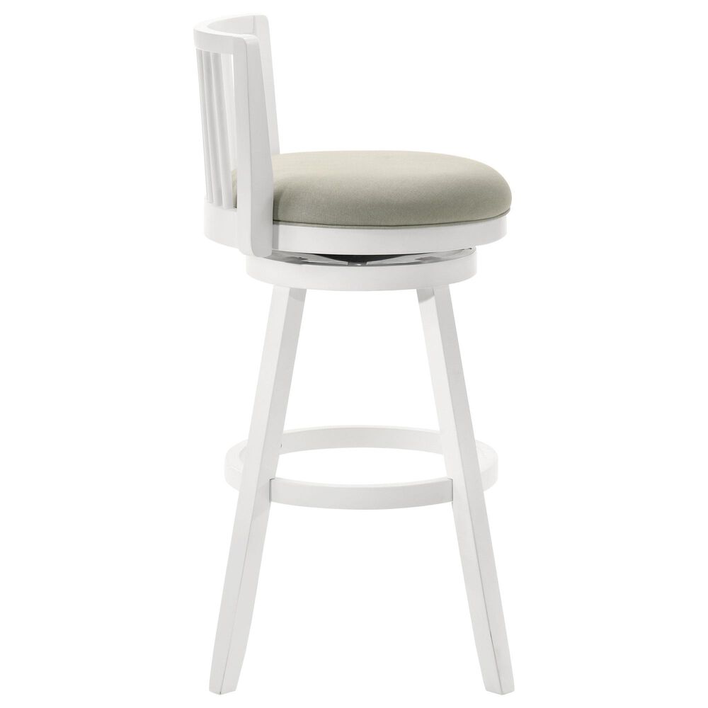 Armen Living Harper 26" Swivel Counter Height Stool in Matte White, , large