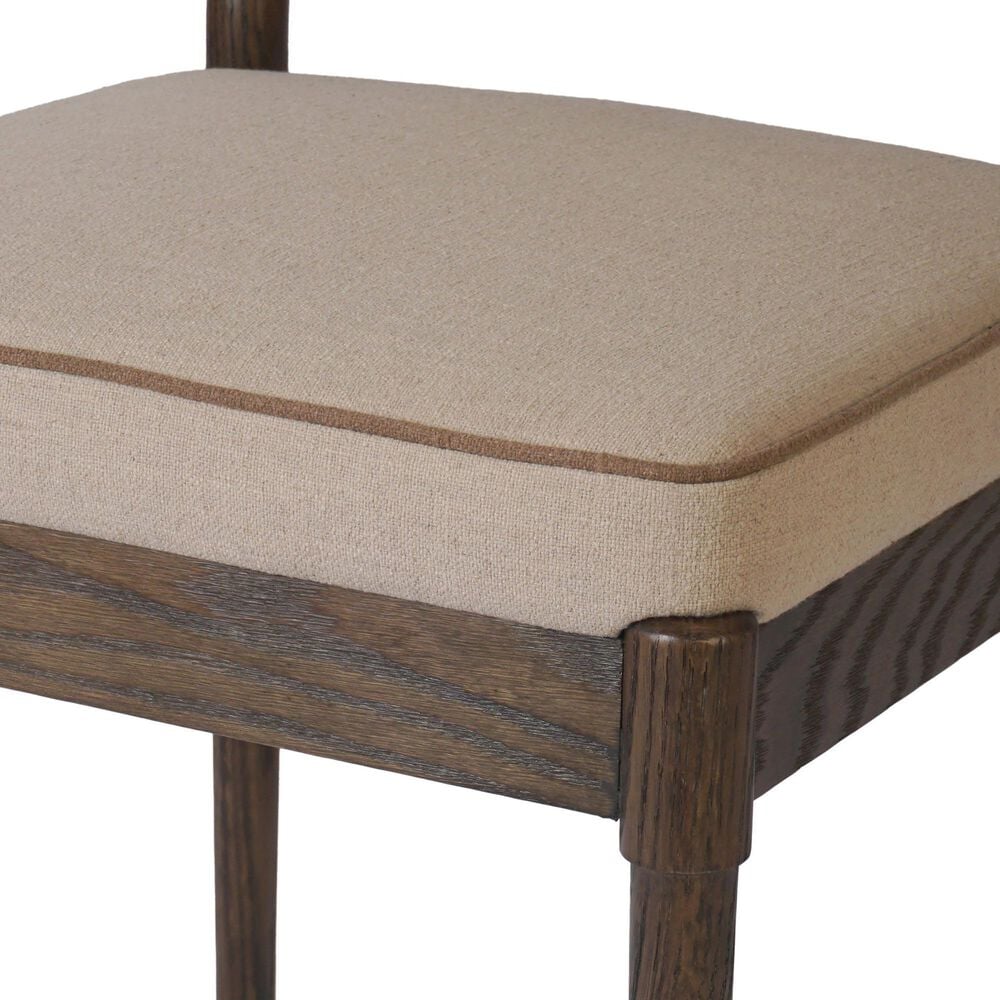 Four Hands Esther Side Chair with Antwerp Taupe Cushion in Brown Oak, , large