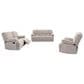 CorLiving Lea Reclining Console Sofa with Cupholders in Beige Fabric, , large