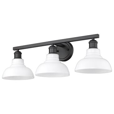 Golden Lighting Carver 3-Light Bath Vanity in Matte Black, , large