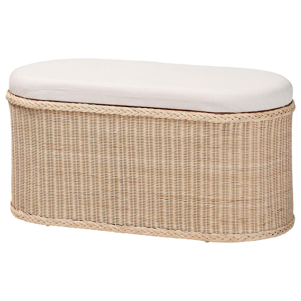 Baxton Studio Barid Oval Storage Bench in Natural, , large