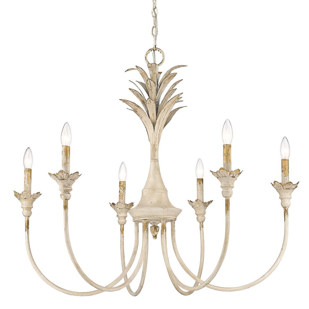 Golden Lighting Lillianne 6-Light Chandelier in Antique Ivory, , large