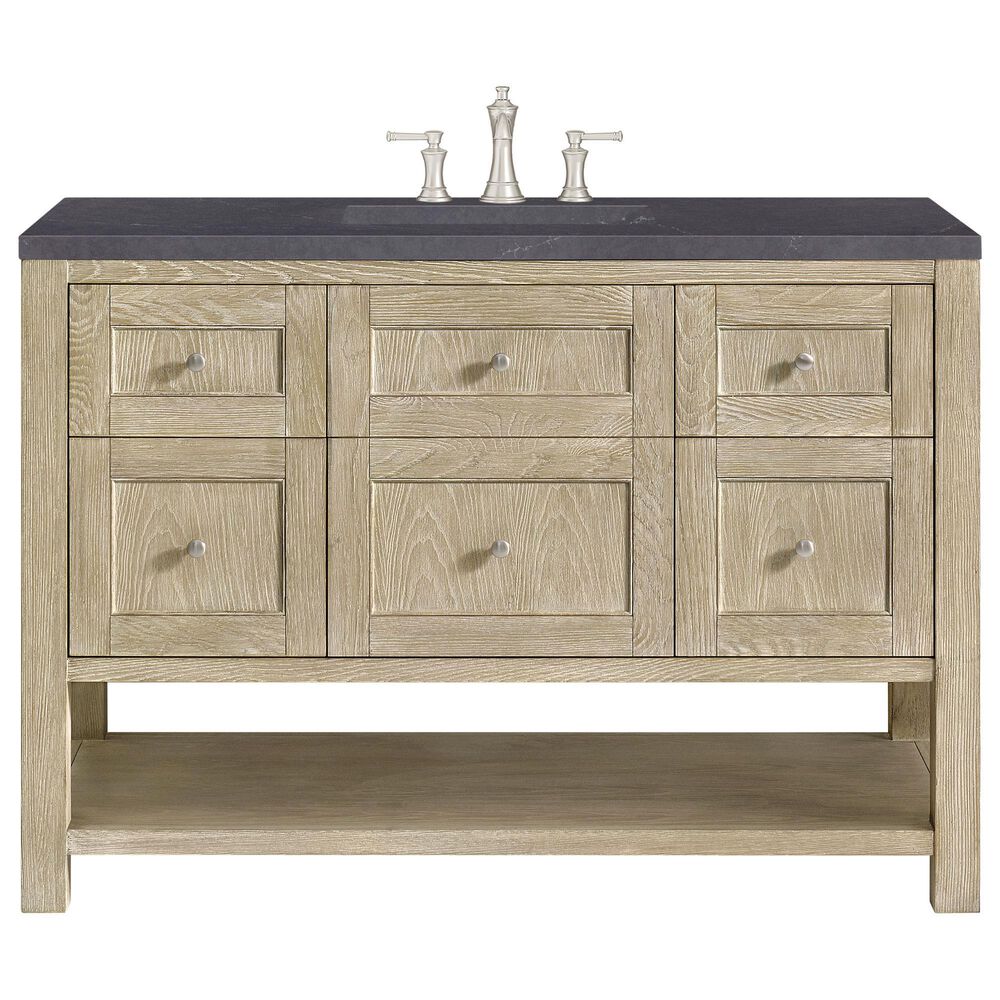 James Martin Vanities Breckenridge 48&quot; Single Vanity in Whitewashed Oak with 3 cm Charcoal Soapstone Quartz Top, , large