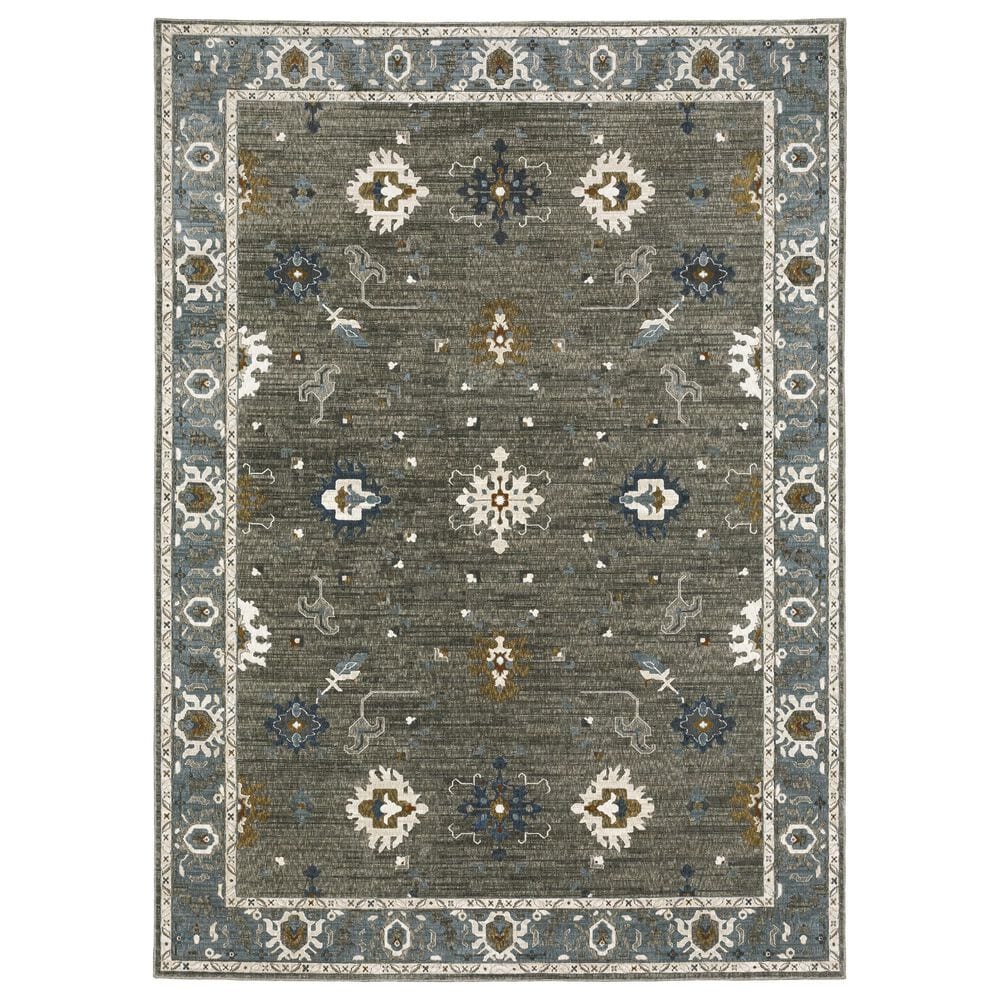 Oriental Weavers Ellington 2"3" x 7"6" Grey and Blue Runner, , large