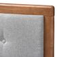 Baxton Studio Sarine King Panel Headboard with Light Grey Upholstered in Walnut Brown, , large