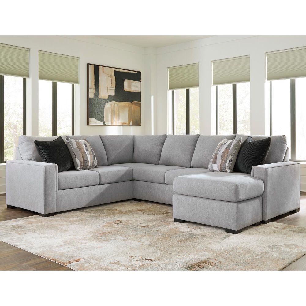 Ashley Lakepoint 2-Piece U-Shaped Sectional with Right-Facing Chaise in Nickel, , large