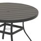 Hearth and Haven 5-Piece Outdoor Metal Dining Set with Stackable Chairs and Round Slatted Table in Black, , large