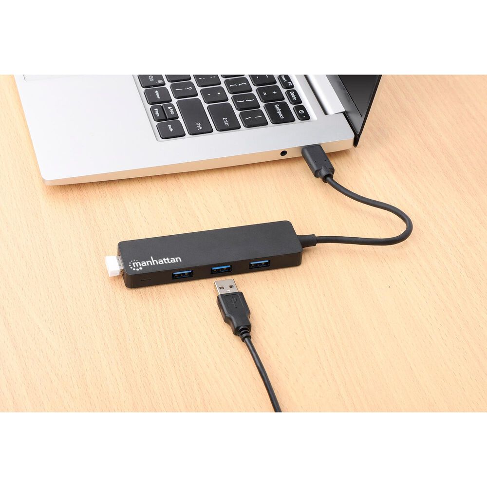 Manhattan 4-Port USB 3.0 Type-C Hub in Black, , large