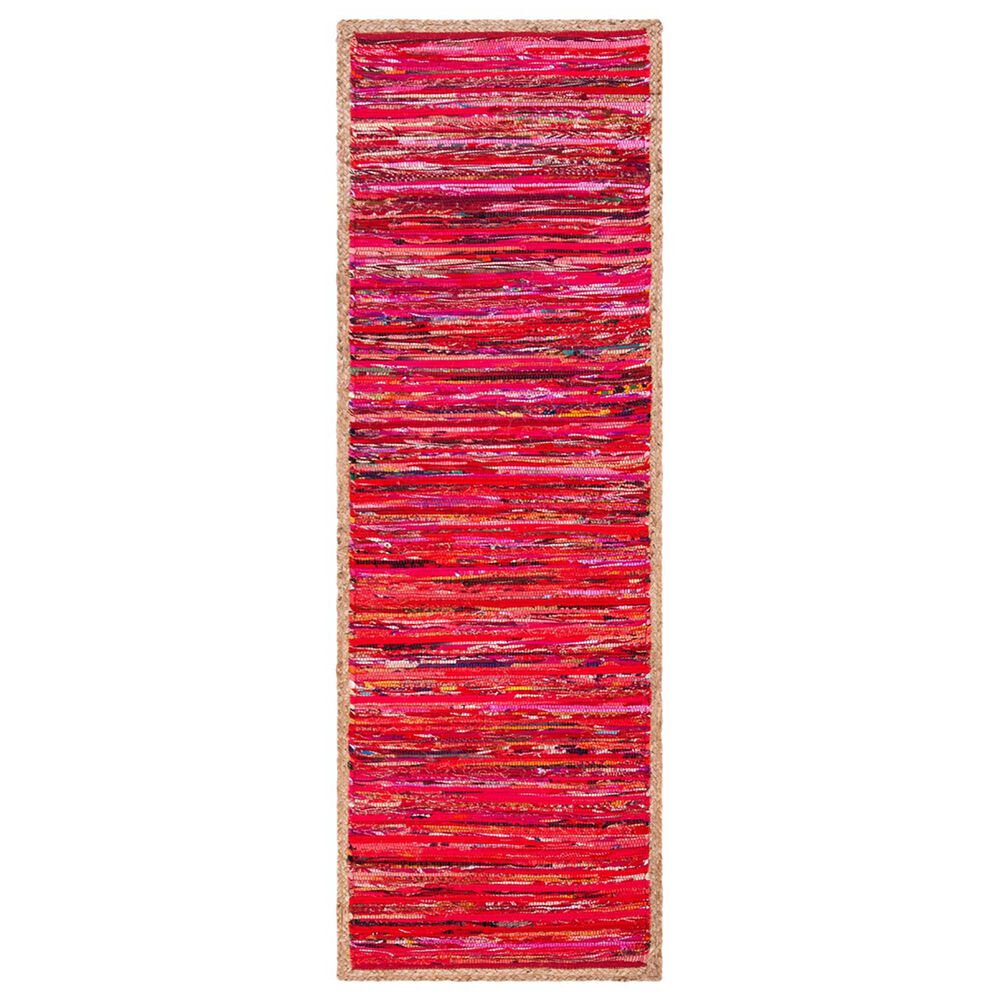 Safavieh Montauk 2'3" x 7' Red and Natural Runner, , large